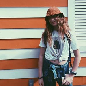 Oversized white graphic tee